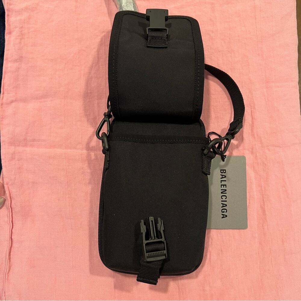 Balenciaga Explorer Crossbody Messenger Bag Nylon Black NWT AUTHENTIC fruit logo - Picture 5 of 7